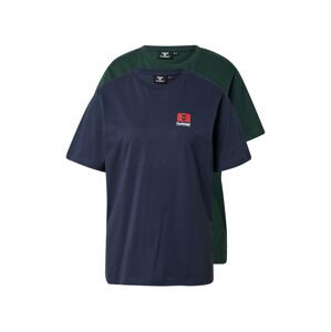 Hummel Funkčné tričko 'Graham'  námornícka modrá / tmavozelená / biela / červená