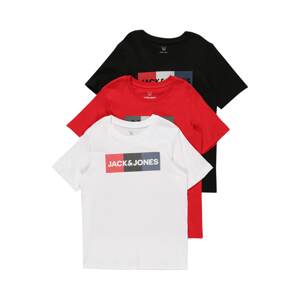 Jack & Jones Junior Tričko  námornícka modrá / ohnivo červená / čierna / biela