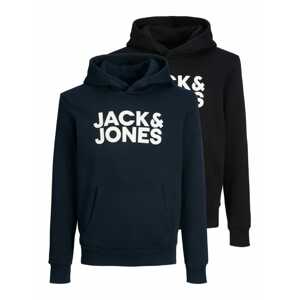 Jack & Jones Junior Mikina  námornícka modrá / čierna / biela