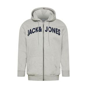 Jack & Jones Plus Tepláková bunda  svetlosivá / námornícka modrá