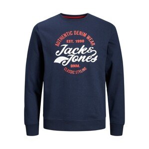 JACK & JONES Mikina 'Brat'  námornícka modrá / biela / červená