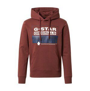 G-Star RAW Mikina 'Originals'  tmavočervená / námornícka modrá / biela / čierna