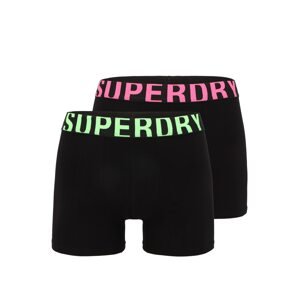 Superdry Boxerky  čierna / svetlozelená / ružová