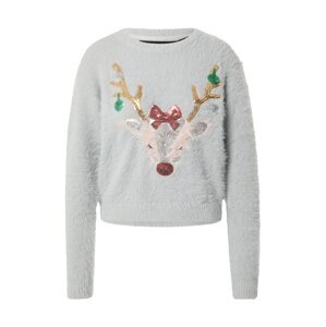 VERO MODA Sveter 'Jolly Deer'  svetlohnedá / sivá / zelená / ružová / červená