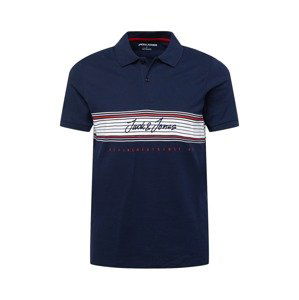 JACK & JONES Tričko 'LEO'  námornícka modrá / biela / červená