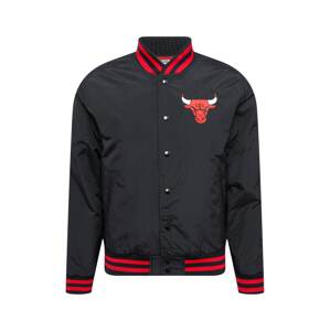 NEW ERA Prechodná bunda 'Chicago Bulls'  čierna / biela / neónovo červená