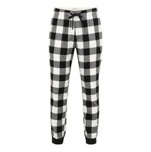 Abercrombie & Fitch Pyžamové nohavice  čierna / biela / sivá melírovaná