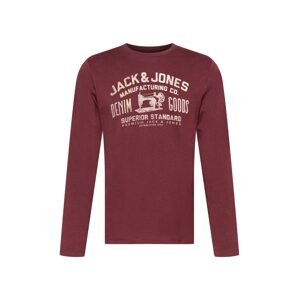 JACK & JONES Tričko  pastelovo červená / béžová