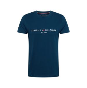 TOMMY HILFIGER Tričko  biela / červená / petrolejová