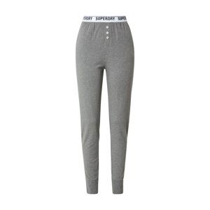 Superdry Pyžamové nohavice  sivá melírovaná / biela / čierna