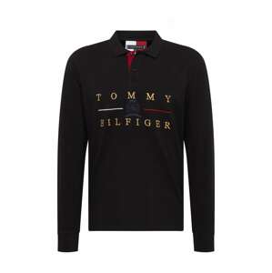 TOMMY HILFIGER Tričko  čierna / zlatá / červená / biela