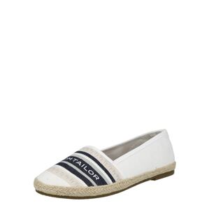 TOM TAILOR Espadrilky  biela / tmavomodrá / sivá / tmelová