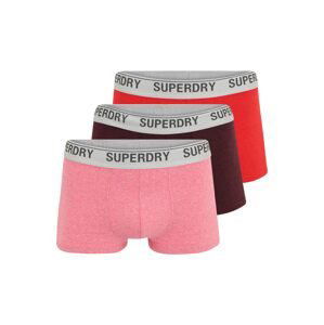 Superdry Boxerky  sivá / ružová / červená / burgundská / čierna