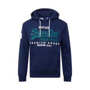 Superdry Mikina  námornícka modrá / petrolejová / biela