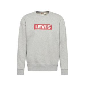 LEVI'S Mikina 'T3 RELAXED GRAPHIC CREW MULTI-COLOR'  sivá melírovaná / grenadínová / biela