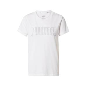 PUMA Sportshirt  biela / strieborná