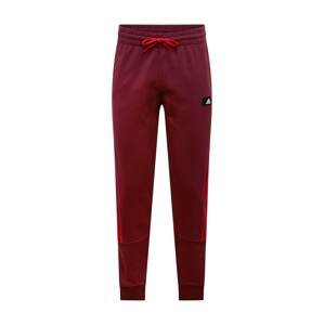 ADIDAS PERFORMANCE Športové nohavice  tmavočervená / čierna / biela / neónovo červená