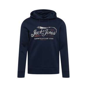 JACK & JONES Mikina  tmavomodrá / biela / broskyňová