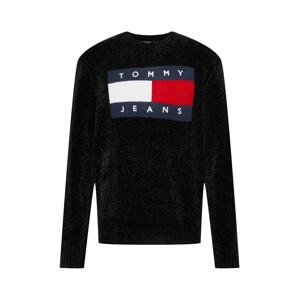 Tommy Jeans Sveter 'Intarsia'  čierna / námornícka modrá / červená / biela