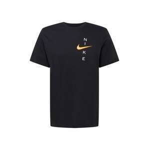 NIKE Funkčné tričko  čierna / biela / oranžová