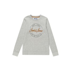 Jack & Jones Junior Mikina 'Jerry'  svetlosivá / čierna / karamelová