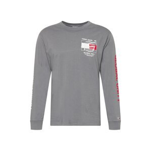 Tommy Jeans Tričko  biela / červená / sivá