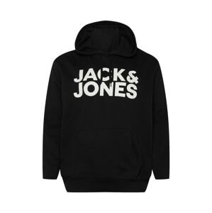 Jack & Jones Plus Mikina 'Ecorp'  čierna / biela