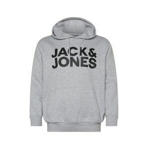 Jack & Jones Plus Mikina 'Ecorp'  sivá melírovaná / čierna