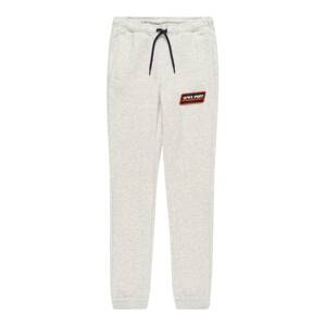 Jack & Jones Junior Nohavice  biela / čierna / oranžovo červená