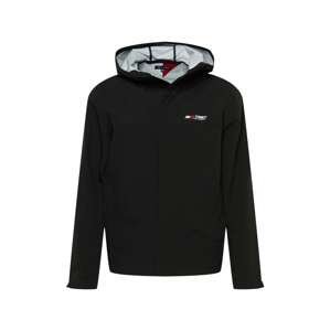 Tommy Sport Prechodná bunda  čierna / ohnivo červená / biela