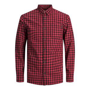 JACK & JONES Košeľa  červená / čierna / tmavočervená