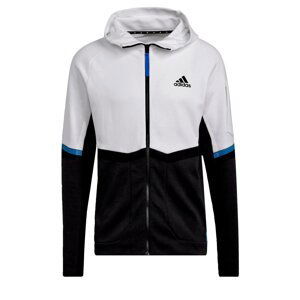 ADIDAS PERFORMANCE Športová mikina so zipsom  biela / čierna / kráľovská modrá