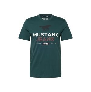 MUSTANG Tričko 'Alex'  jedľová / biela / červená / námornícka modrá