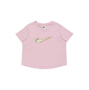 Nike Sportswear Tričko  zlatá / sivá / ružová / biela