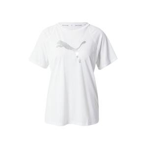 PUMA Funkčné tričko 'Evostripe'  biela / strieborná