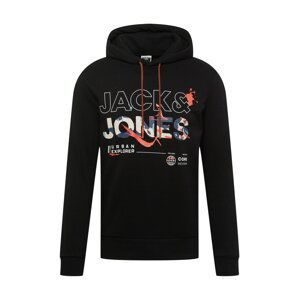 JACK & JONES Mikina 'Game'  čierna / biela / svetlomodrá / modrosivá / melónová