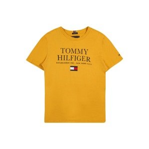 TOMMY HILFIGER Tričko  námornícka modrá / tmavožltá / červená / biela