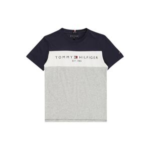 TOMMY HILFIGER Tričko  svetlosivá / biela / námornícka modrá / červená