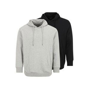 Jack & Jones Plus Mikina  čierna / sivá melírovaná