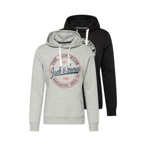 JACK & JONES Mikina 'BRAT'  čierna / sivá melírovaná / červená / biela / modrá