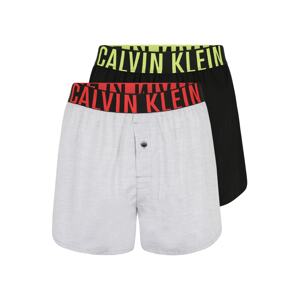 Calvin Klein Underwear Boxerky  sivá melírovaná / čierna / červená / neónovo zelená