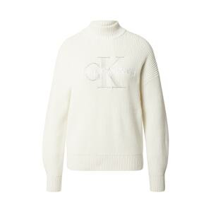 Calvin Klein Jeans Sveter  biela / strieborná