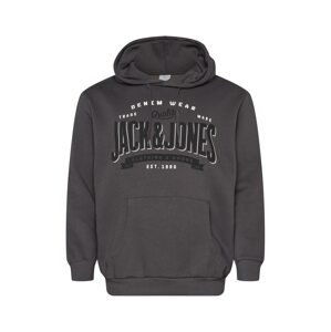 JACK & JONES Mikina  čierna / biela / tmavosivá