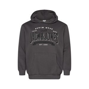 Jack & Jones Plus Mikina  tmavosivá / čierna / biela