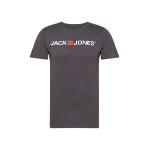JACK & JONES Tričko  kamenná / tmavooranžová / biela
