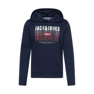 JACK & JONES Mikina  biela / námornícka modrá / červená