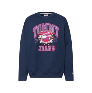 Tommy Jeans Mikina 'College Crew'  tmavomodrá / fialová / ružová / biela / béžová