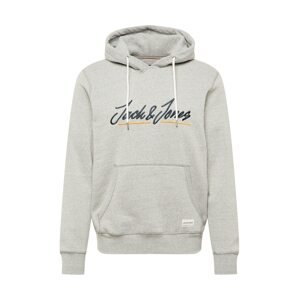 JACK & JONES Mikina 'Tons'  námornícka modrá / sivá melírovaná / svetlooranžová / biela