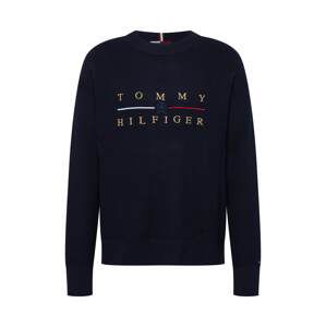 TOMMY HILFIGER Sveter  tmavomodrá / zlatá / grenadínová / biela