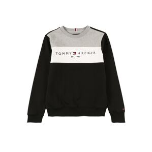 TOMMY HILFIGER Mikina  čierna / biela / sivá melírovaná